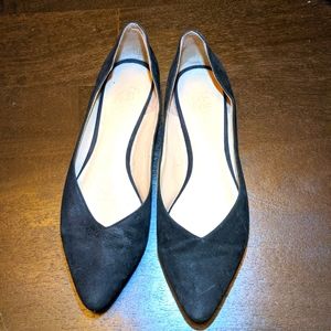 Franco Sarto Black Faux Suede Flats, 8